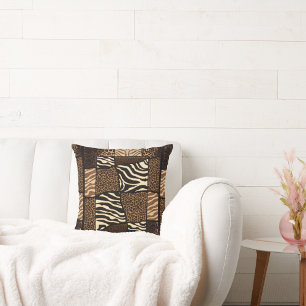 Patchwork-Afrika-Tiermuster • Bold & Cultural Kissen
