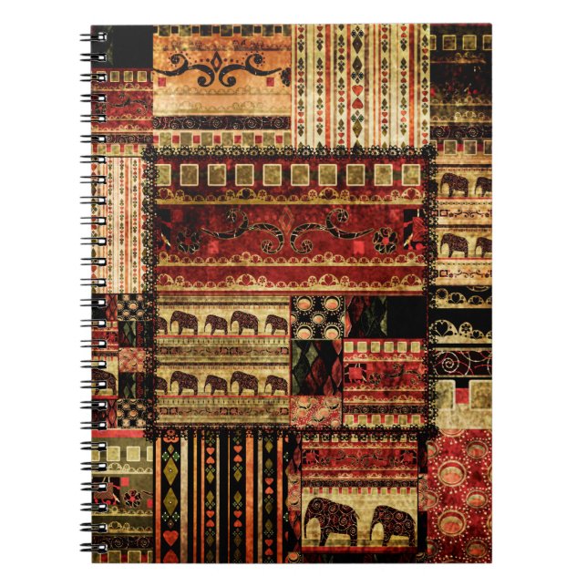 Patchwork afrikanischer Muster grunge Printhinterg Notizblock (Vorderseite)
