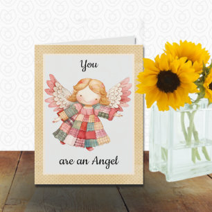 Patchwork Angel Dankeskarte