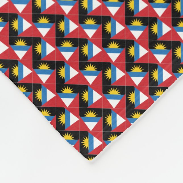 Patchwork Antigua und Barbuda Flag Muster Fleecedecke (Ecke)