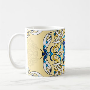 Patchwork Arabesken-Blumen-Vintage-Textur Kaffeetasse