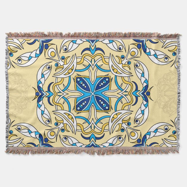 Patchwork Arabisches Florales Vintage-Textil Decke (Vorderseite)