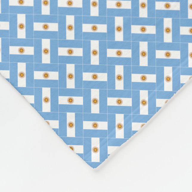 Patchwork Argentiniens Flaggenmuster Fleecedecke (Ecke)