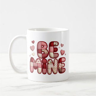 Patchwork "Be Mine" Valentine's Mug