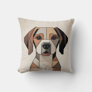 Patchwork-Beagle Warm Beige Hund Kissen