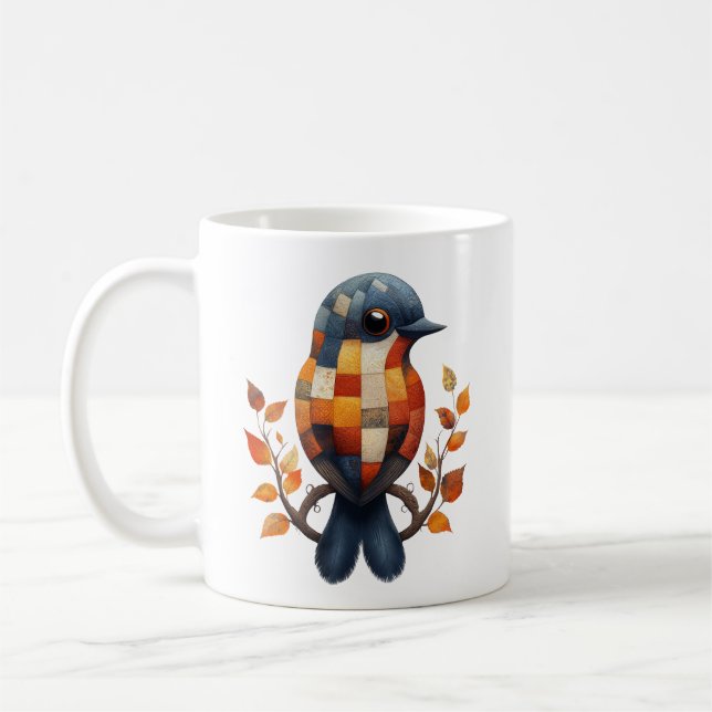 Patchwork Bird Mug (Gauche)