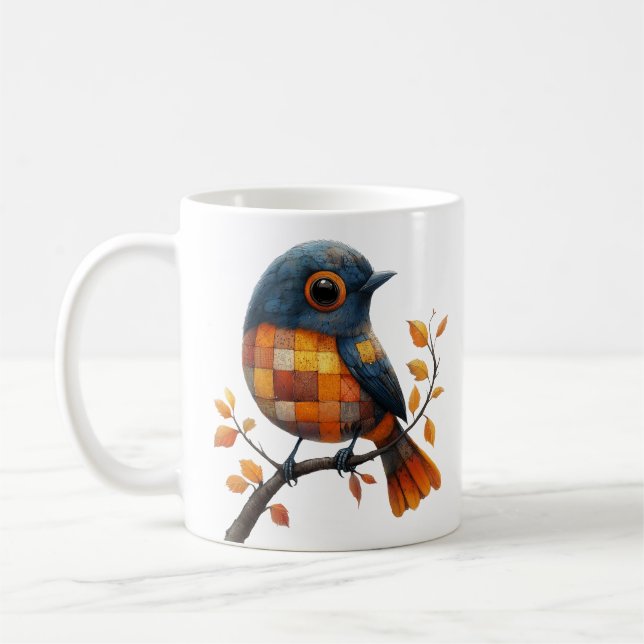 Patchwork Bird Mug (Gauche)