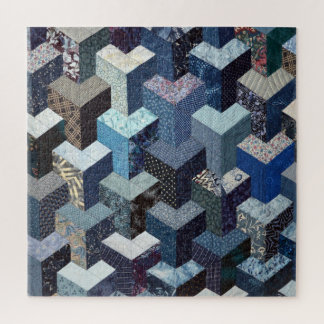Patchwork-blaue Steppdecke
