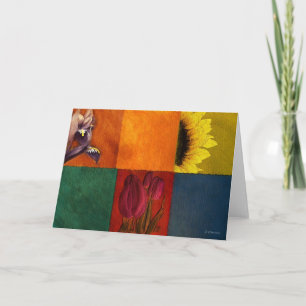 Patchwork Blume-Gruß Karte