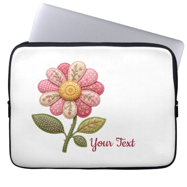 Patchwork Blume im Landhausstil Laptopschutzhülle (Vorderseite)