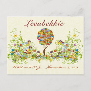 Patchwork Blume Liebe Tree Danke Post Card Postkarte