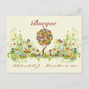 Patchwork Blume Liebe Tree Danke Post Card Postkarte