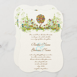 Patchwork Blume Liebe Tree Einladung Hochzeit