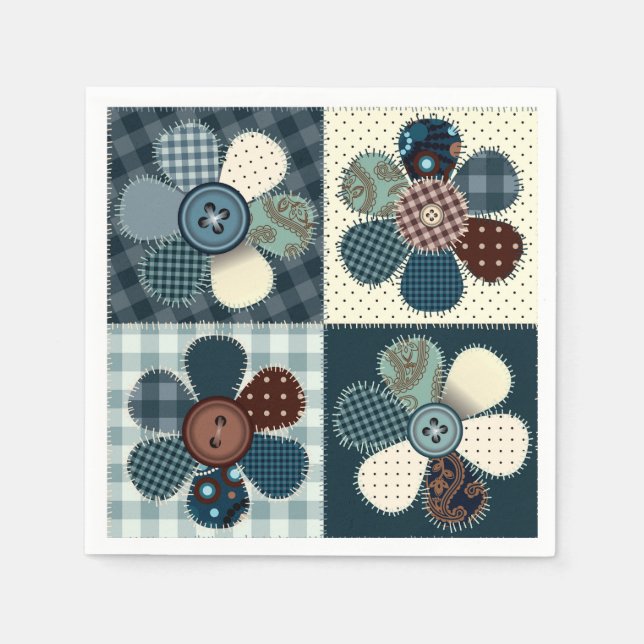 Patchwork-Blume Serviette (Vorderseite)