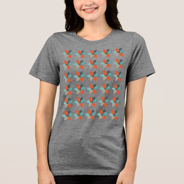 Patchwork-Blume Tri-Blend Shirt (Vorderseite)