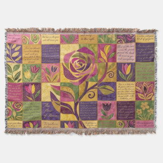 Patchwork-Blumen-Abstract-Bunt-Vintage-Retro Decke