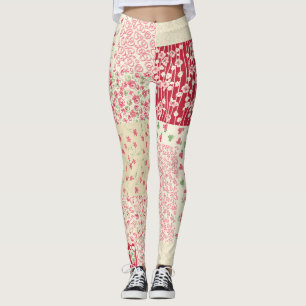 Patchwork-Blumen: Handgezeichnete Ornamente. Leggings