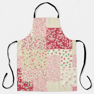 Patchwork-Blumen: Handgezeichnete Ornamente. Schürze