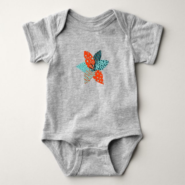 Patchwork-Blumen-Sommer-Kinder-Mädchen Baby Strampler (Vorderseite)