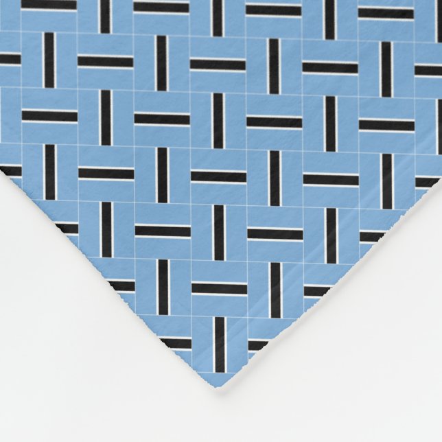 Patchwork Botswana Flaggenmuster Fleecedecke (Ecke)