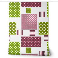Patchwork Brauner Polka-Punkte Weiße Rückseite