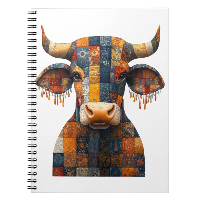 Patchwork Bull Notebook Notizblock (Vorderseite)