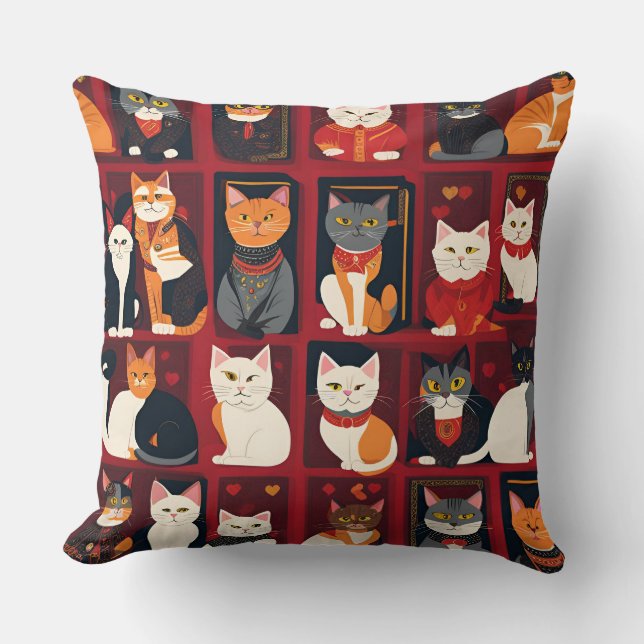 patchwork chats coussin d'art AI (Recto)