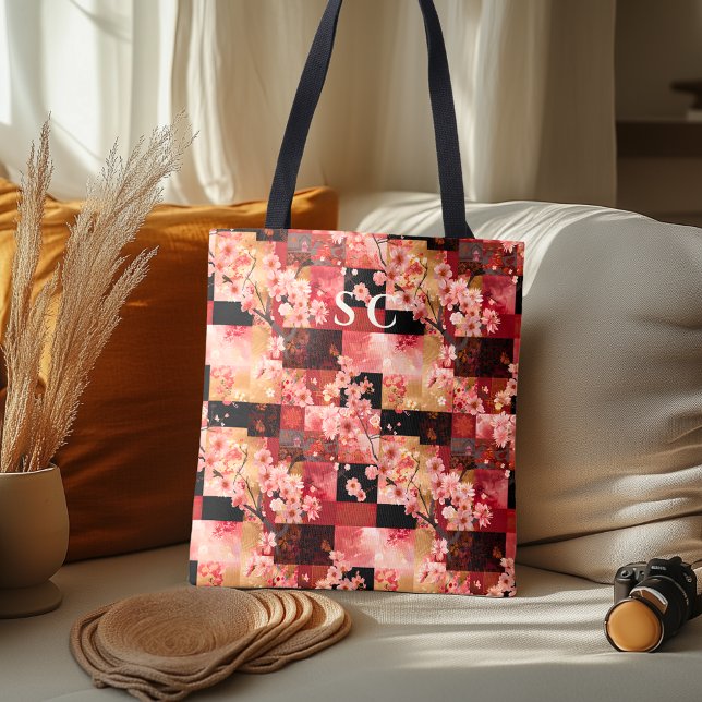Patchwork Cherry Blossom und Stoff Inspiriert Tasche (Von Creator hochgeladen)
