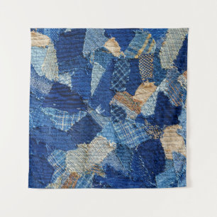 Patchwork Chic: Stoffmuster-Fun Wandteppich