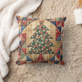 Patchwork Christmas Tree Cushion Kissen