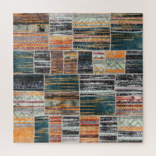 Patchwork Collage Mix, Quilt Muster Druck.