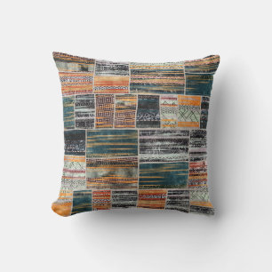 Patchwork Collage Mix, Quilt Muster Druck. Kissen