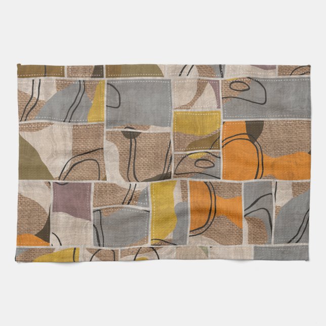 Patchwork-Collage, Quilt-Mischmuster Geschirrtuch (Horizontal)