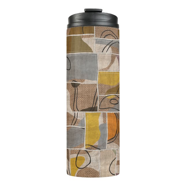Patchwork-Collage, Quilt-Mischmuster Thermosbecher (Vorderseite)