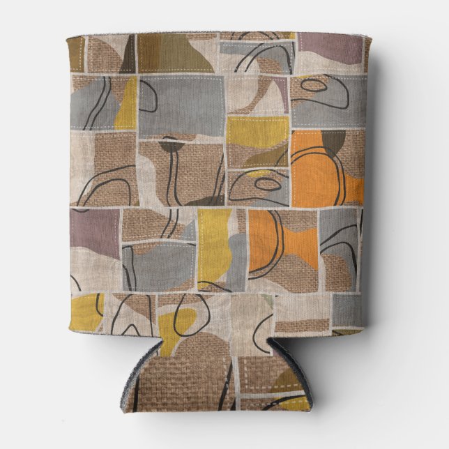 Patchwork-Collage, Quilt-Mix-Muster Dosenkühler (Vorderseite)