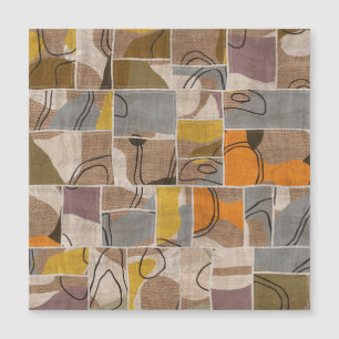 Patchwork-Collage, Quilt-Mix-Muster Magnetkarte