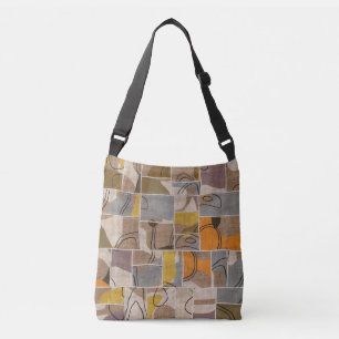 Patchwork-Collage, Quilt-Mix-Muster Tragetaschen Mit Langen Trägern