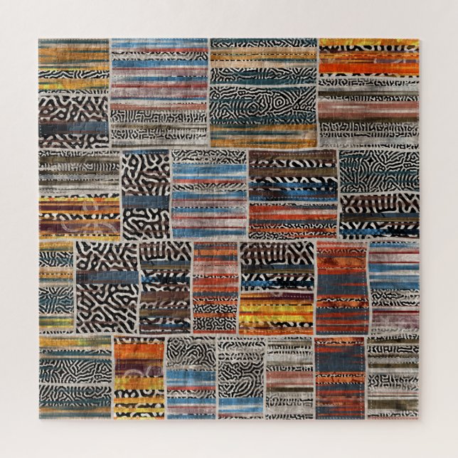 Patchwork-Collage: Quilt-Muster-Extravaganz (Vertikal)