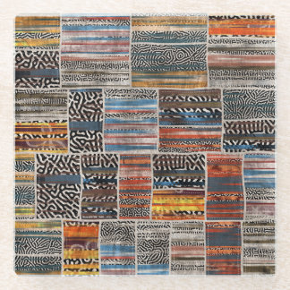 Patchwork Collage: Quilt Pattern Extravaganza Glasuntersetzer
