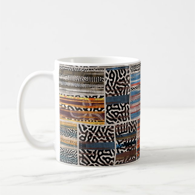 Patchwork Collage: Quilt Pattern Extravaganza Kaffeetasse (Links)