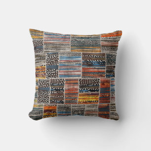 Patchwork Collage: Quilt Pattern Extravaganza Kissen