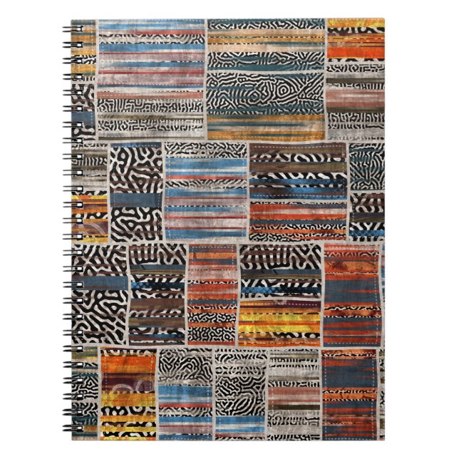 Patchwork Collage: Quilt Pattern Extravaganza Notizblock (Vorderseite)