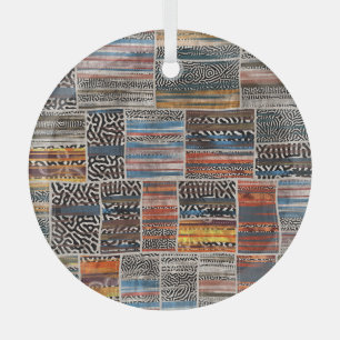 Patchwork Collage: Quilt Pattern Extravaganza Ornament Aus Glas