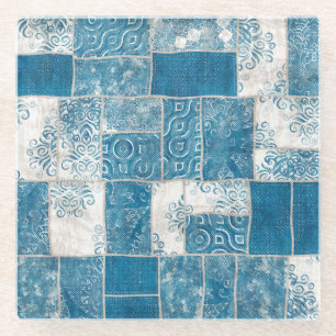 Patchwork-Collage: Quilt Pattern Mix Glasuntersetzer