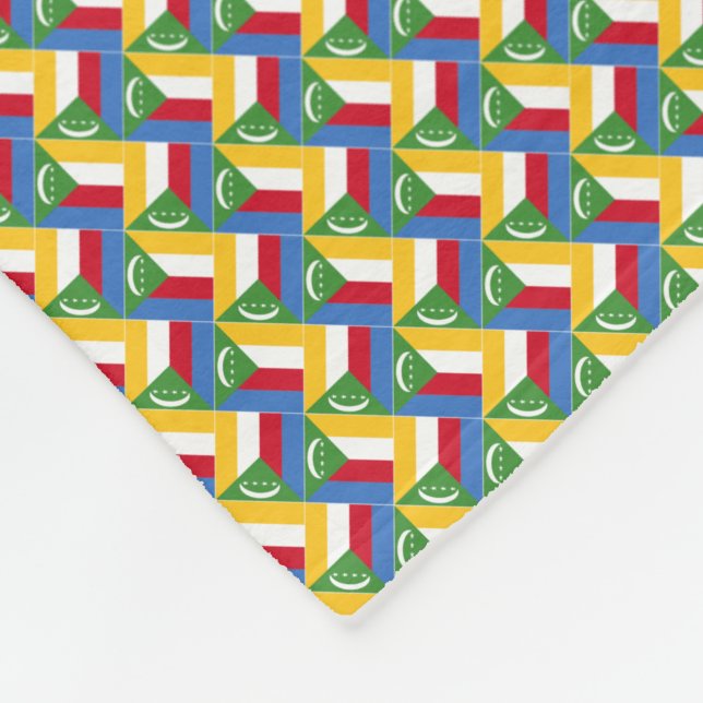 Patchwork Comoros-Flag-Muster Fleecedecke (Ecke)