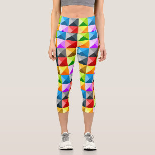 Patchwork Cooles geometrisches Dreieck Capri Leggings
