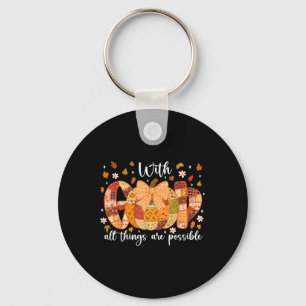 Patchwork Coquette Pumpkin mit Gott Alle Dinge sin Schlüsselanhänger