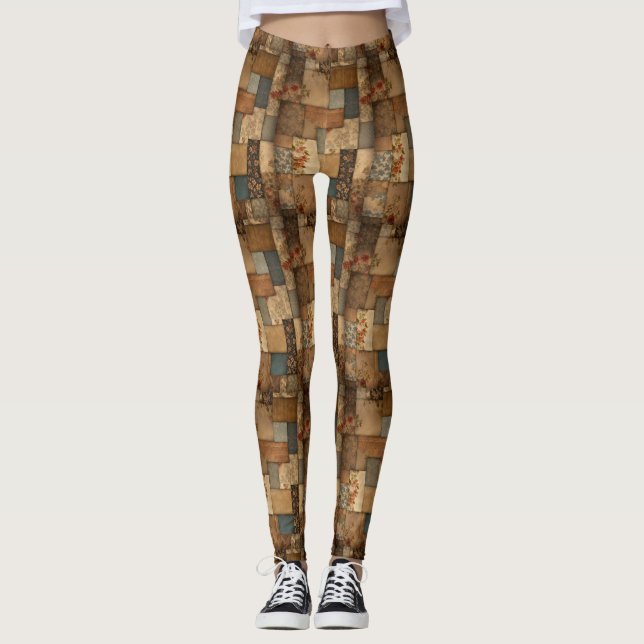 Patchwork Crazy Quilt Leggings (Vorderseite)