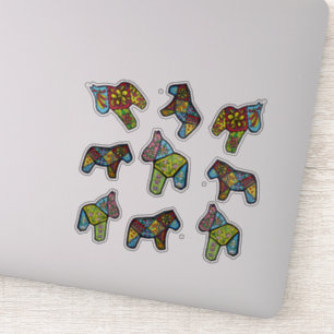 Patchwork Dala Horses Aufkleber