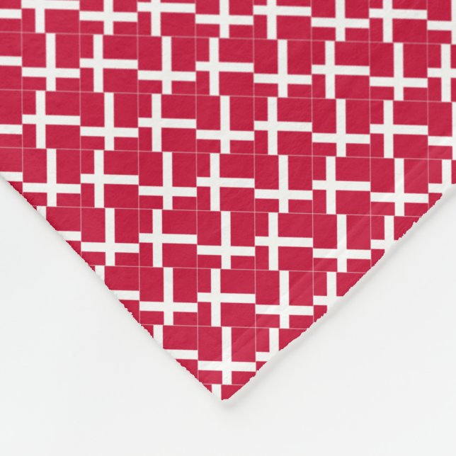 Patchwork Dänemark Flaggenmuster Fleecedecke (Ecke)